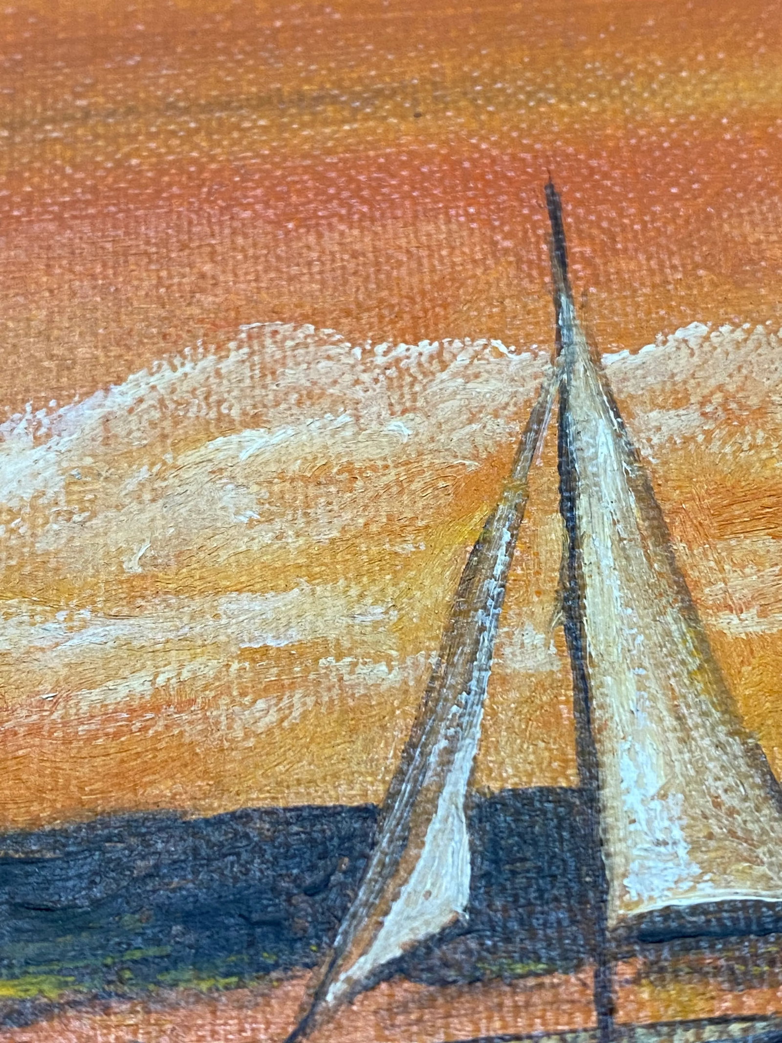 Original Oil on Canvas Sailboat Painting (1972) - 9