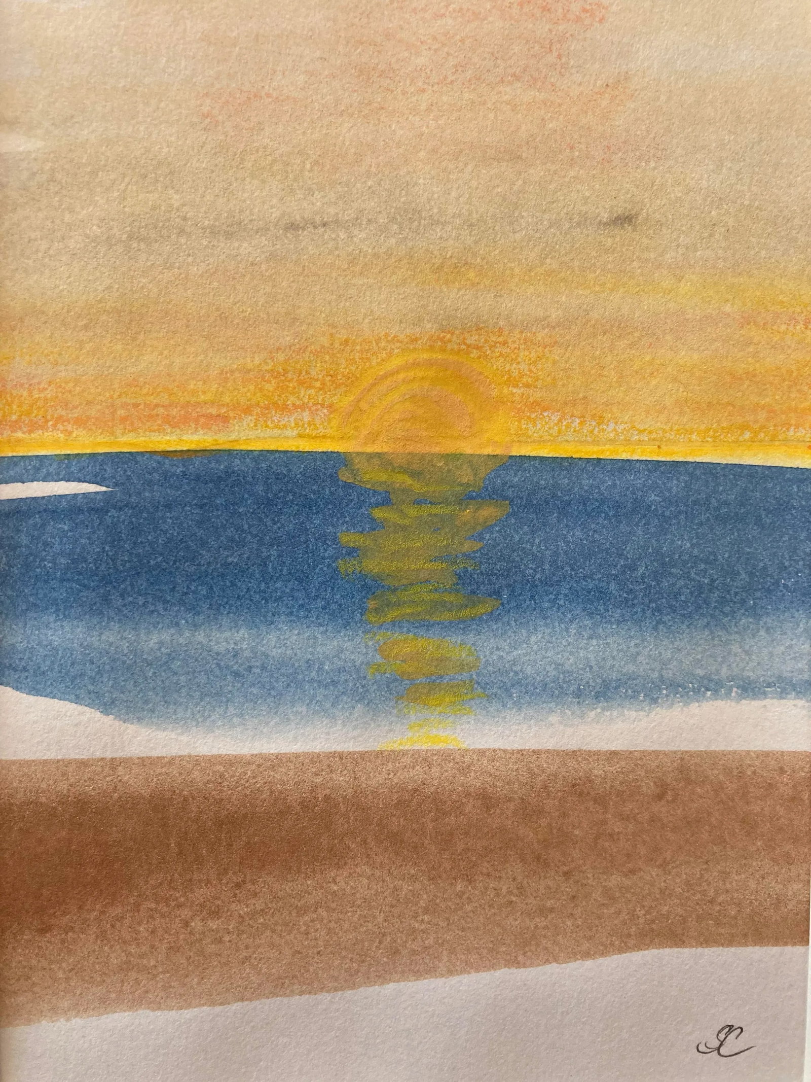 Contemporary Original Watercolor Ocean Painting on Paper by Stephanie Cate - 3