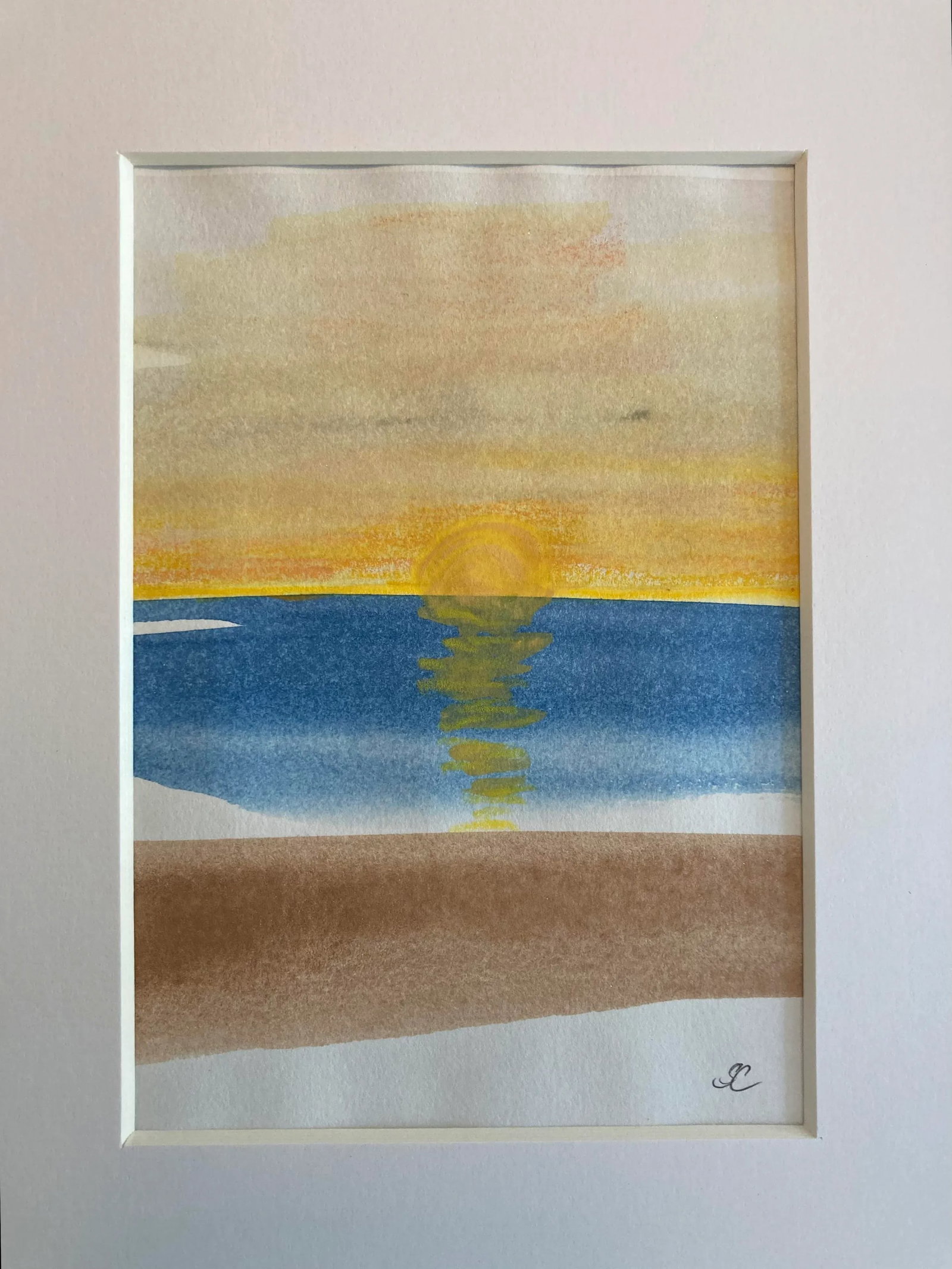 Contemporary Original Watercolor Ocean Painting on Paper by Stephanie Cate - 5
