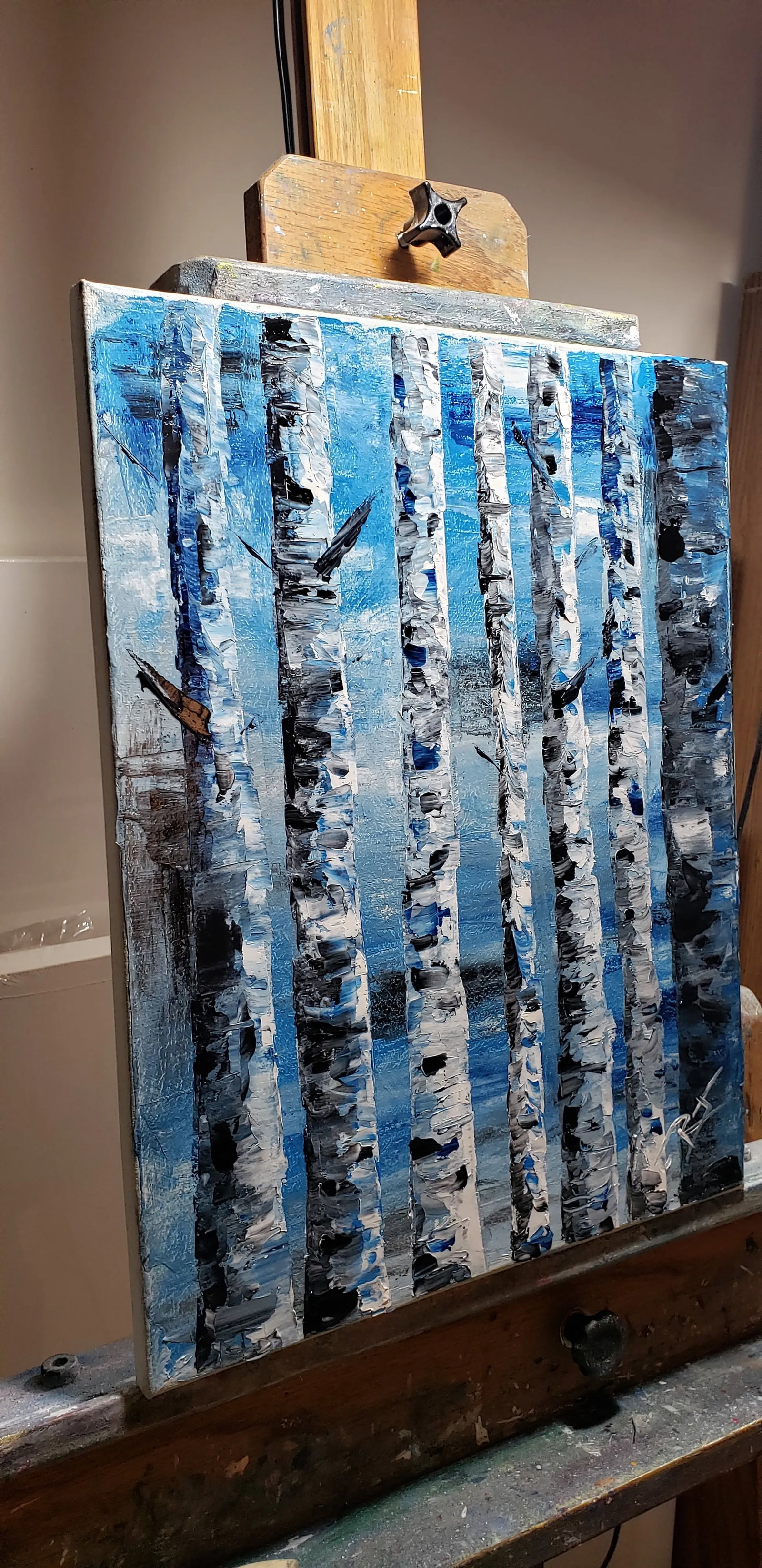 Silent Nocturne Original Expressionist Landscape Painting by Roger Gelis - 2