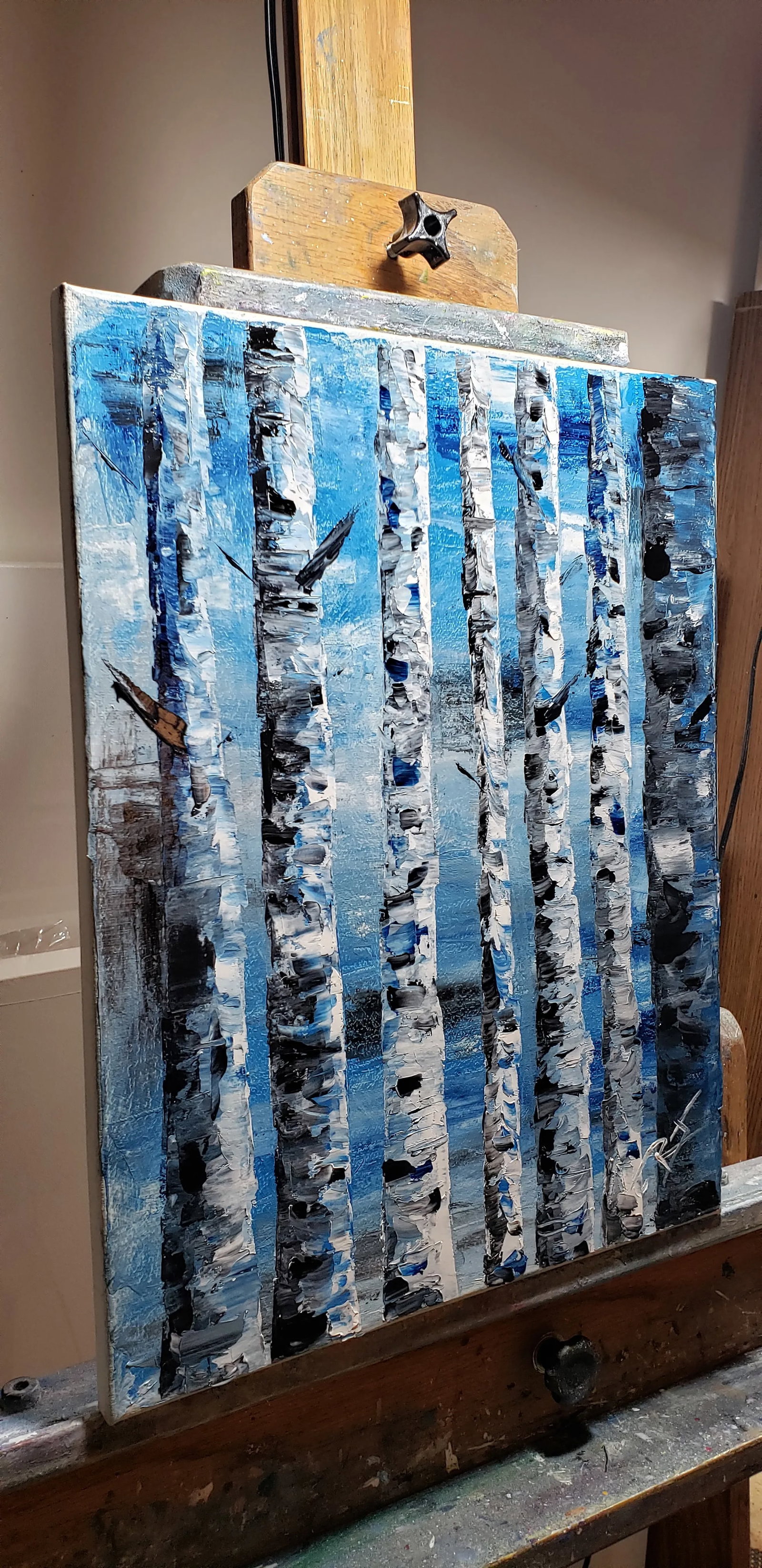 Silent Nocturne Original Expressionist Landscape Painting by Roger Gelis - 3
