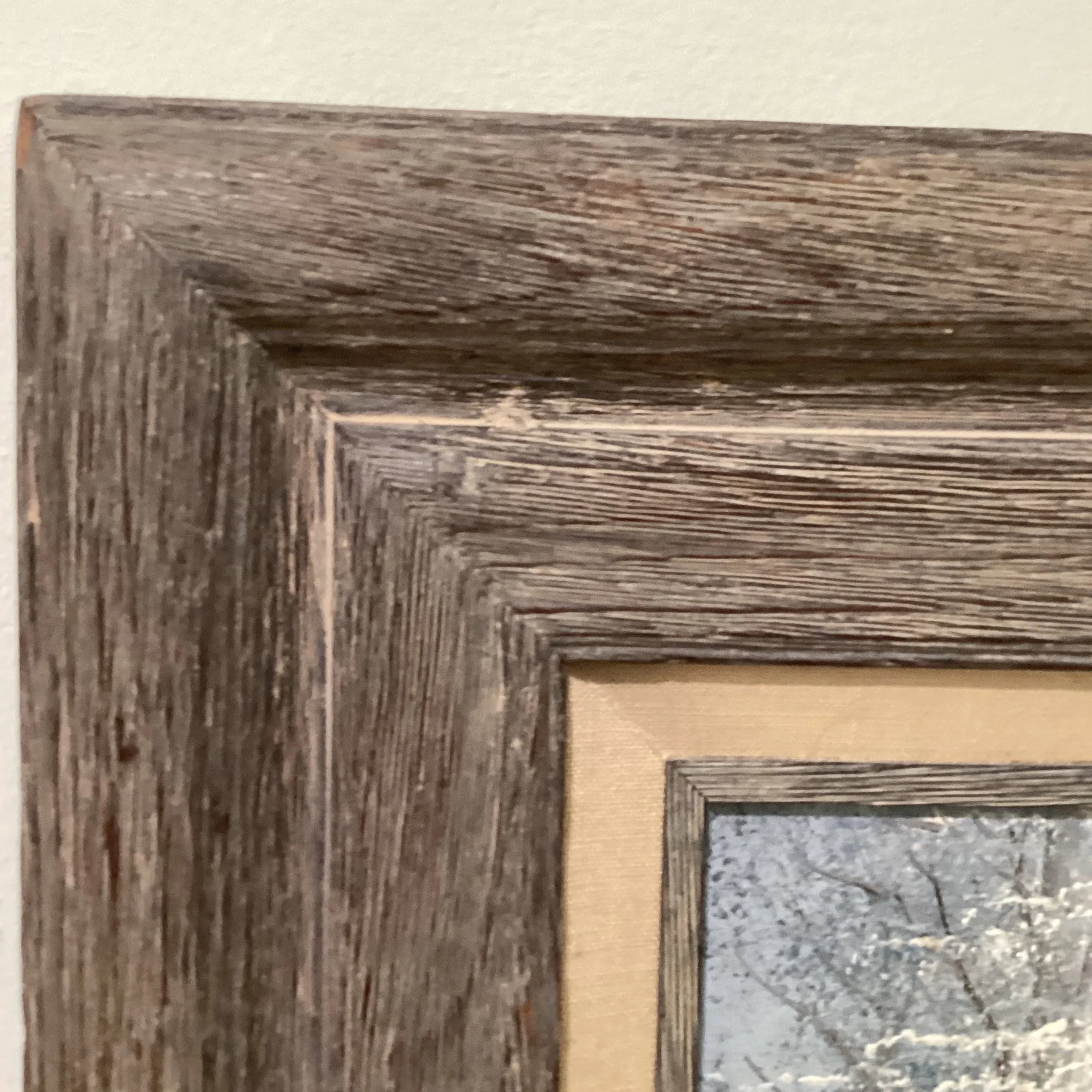 Vintage Oil Painting on Wood Winter Landscape - 7