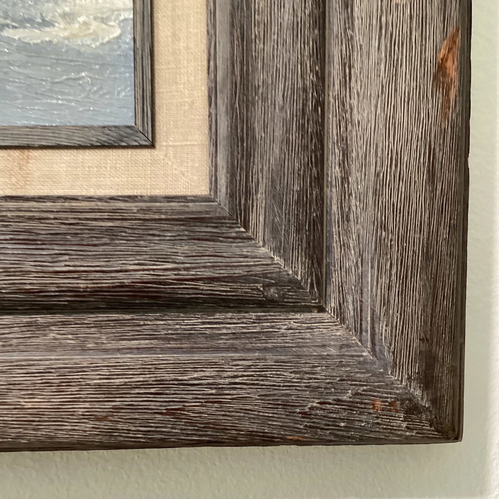 Vintage Oil Painting on Wood Winter Landscape - 9