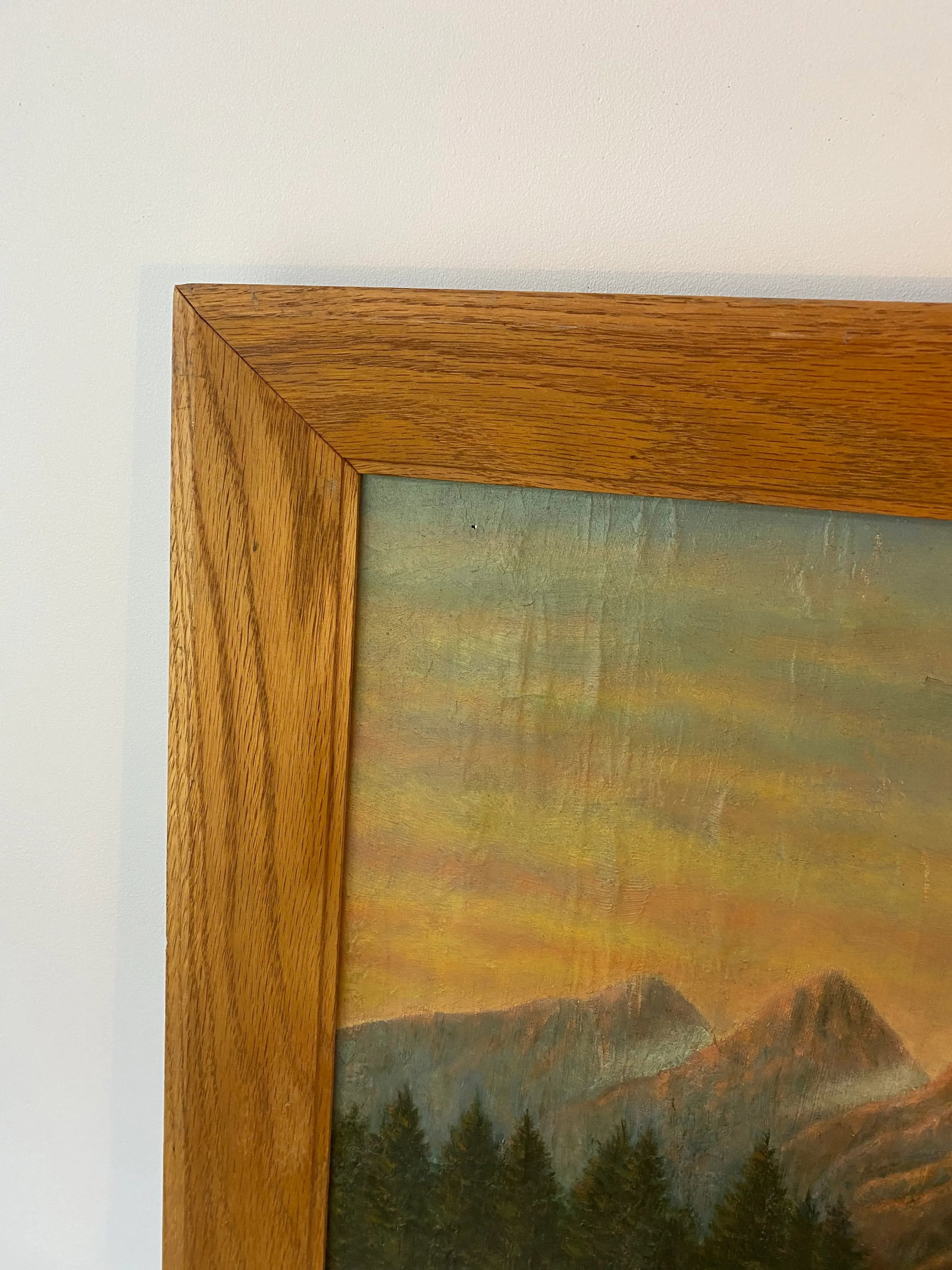 Vintage Original Oil on Canvas Mountain Scene Painting - Signed a.t. Spizzo - 5