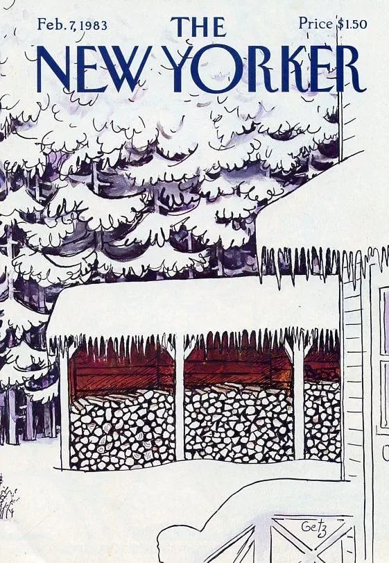 1983 Vintage New Yorker Cover, February 7 (Arthur Getz), Original New Yorker Magazine Cover, Winter, - 2