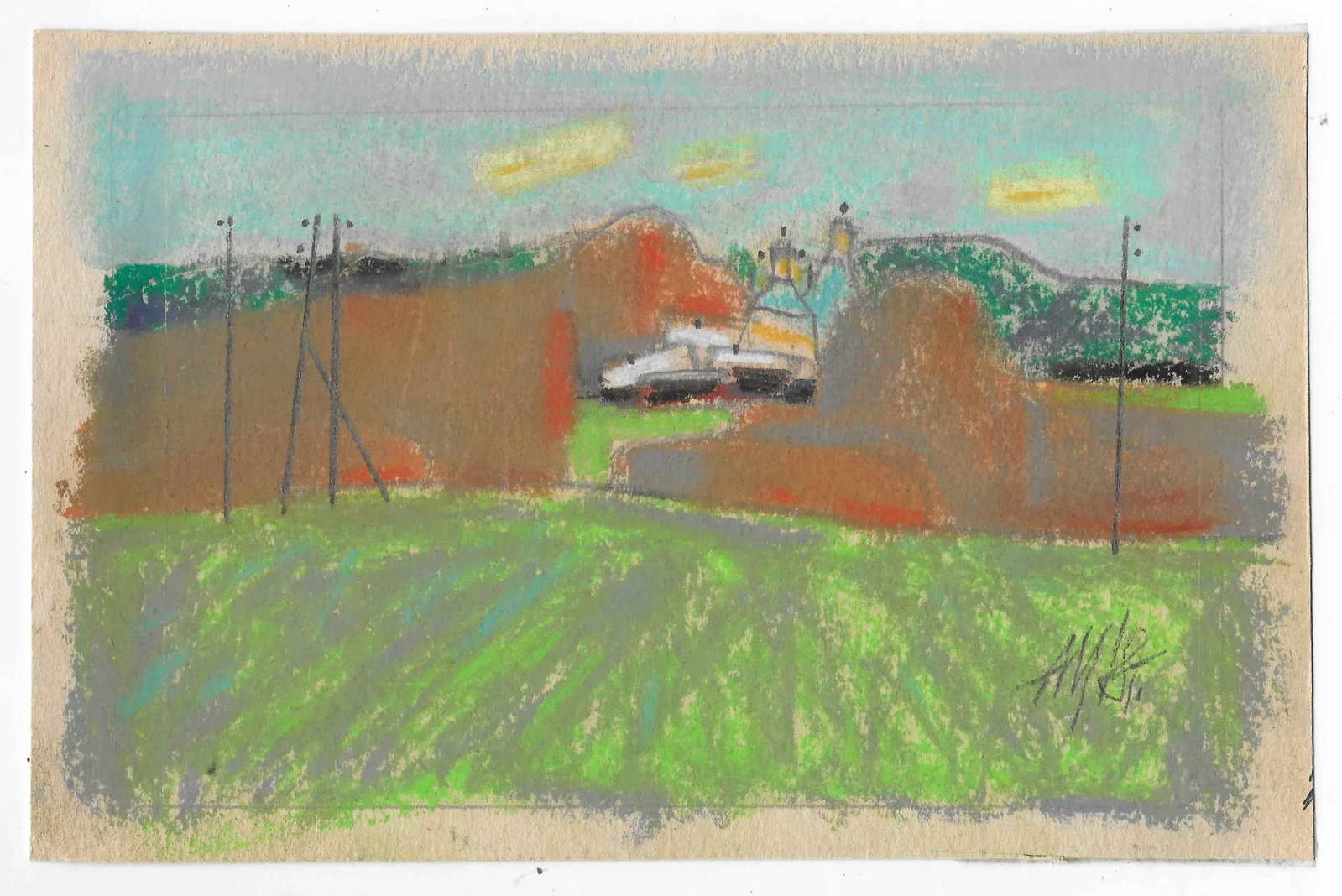 1990s Modern Pastel Landscape - 2