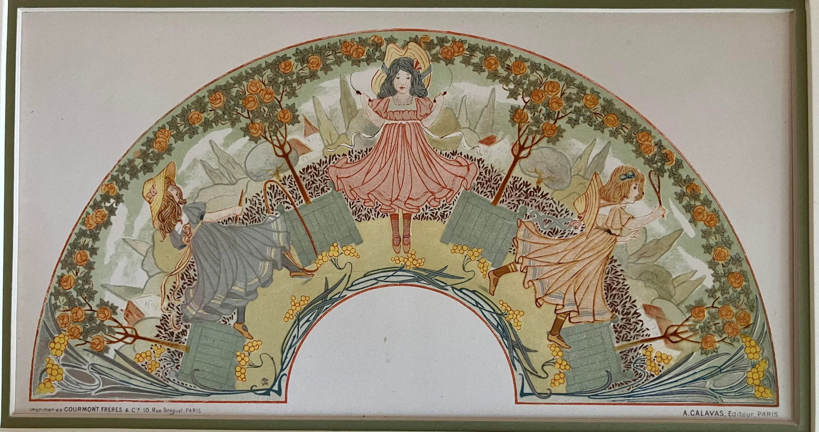 Eventail, French Art Nouveau Design by Maurice Duflo - 3