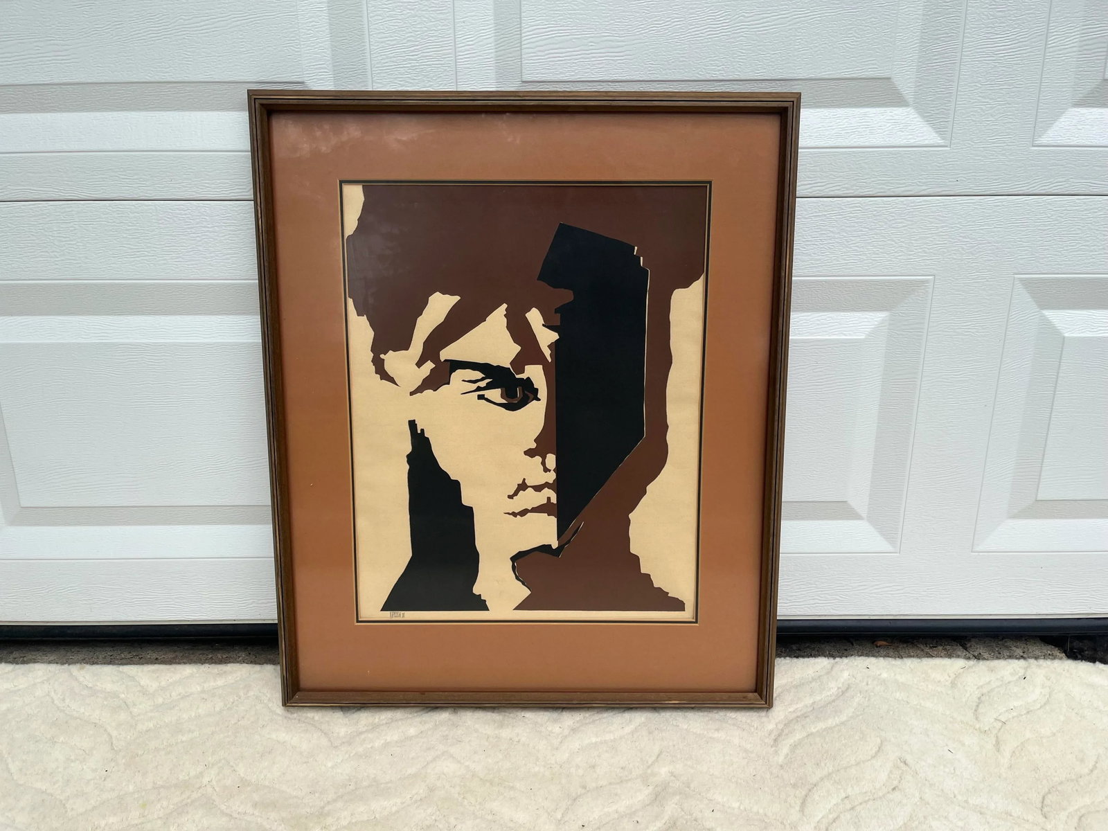 1970s Mid-Century Vintage Large Framed Portrait - 8