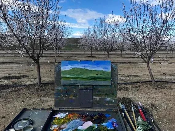 Yolo County Cows Plein-Air Landscape Original Oil by L Haas - 8