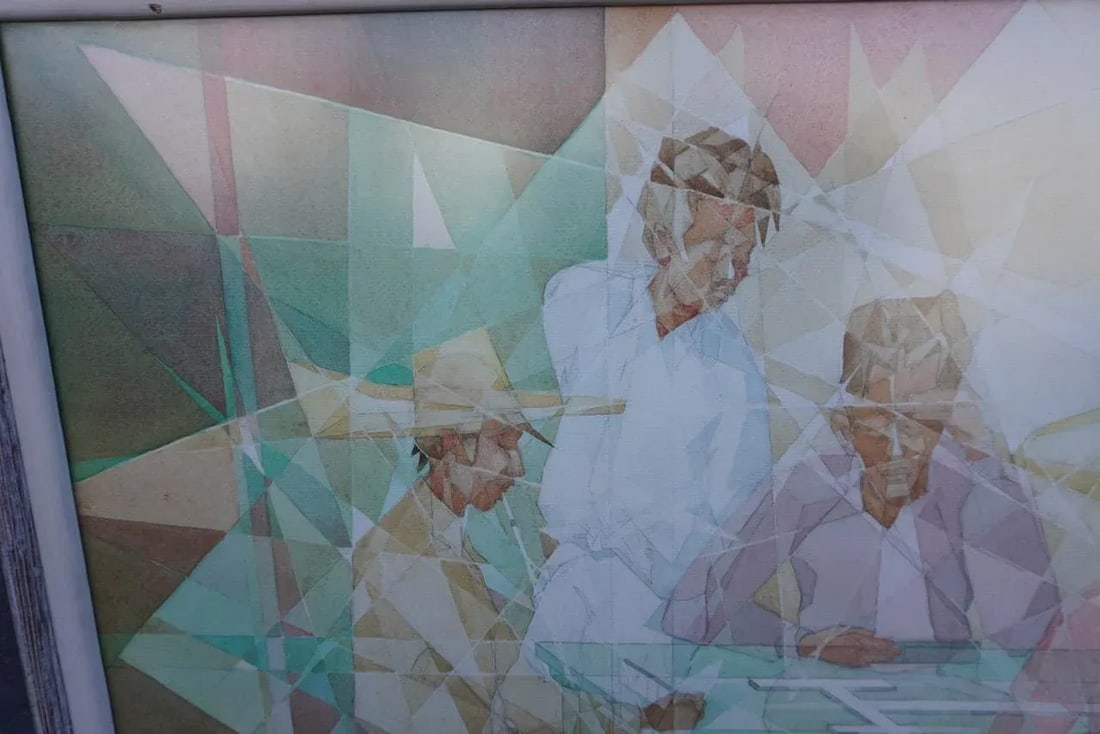 Eugene P Nowlen (1899-1977) Dominoes 1961 Watercolor - 6