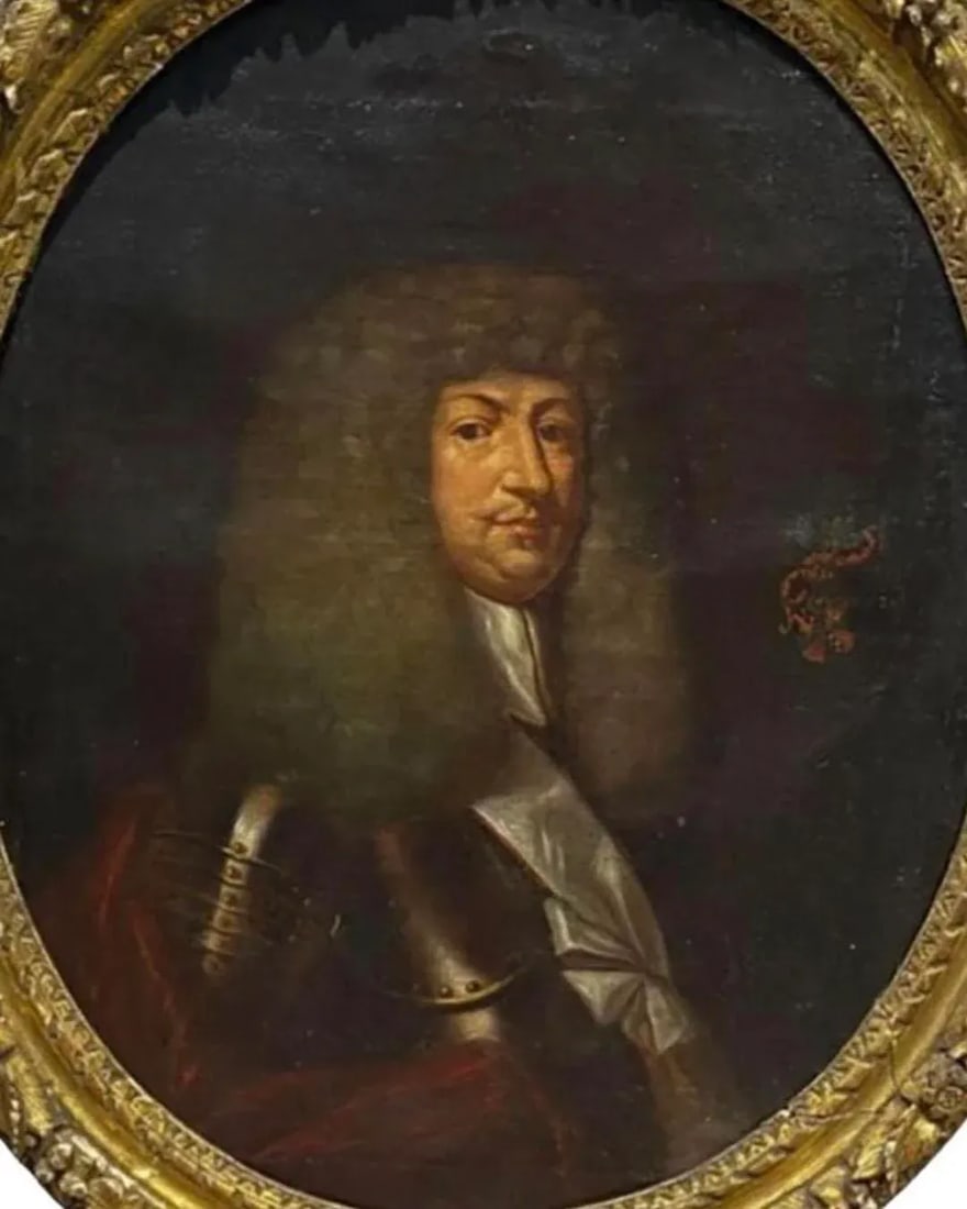 18th Century Painting of a Nobleman Neils Rosenkrantz, Framed - 3