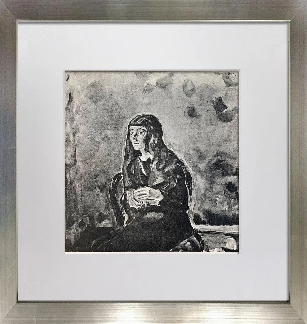 Edvard Munch "Madchenbild" Lithograph (1922), Limited Edition 61/200, Signed in Plate, Custom Framed - 5