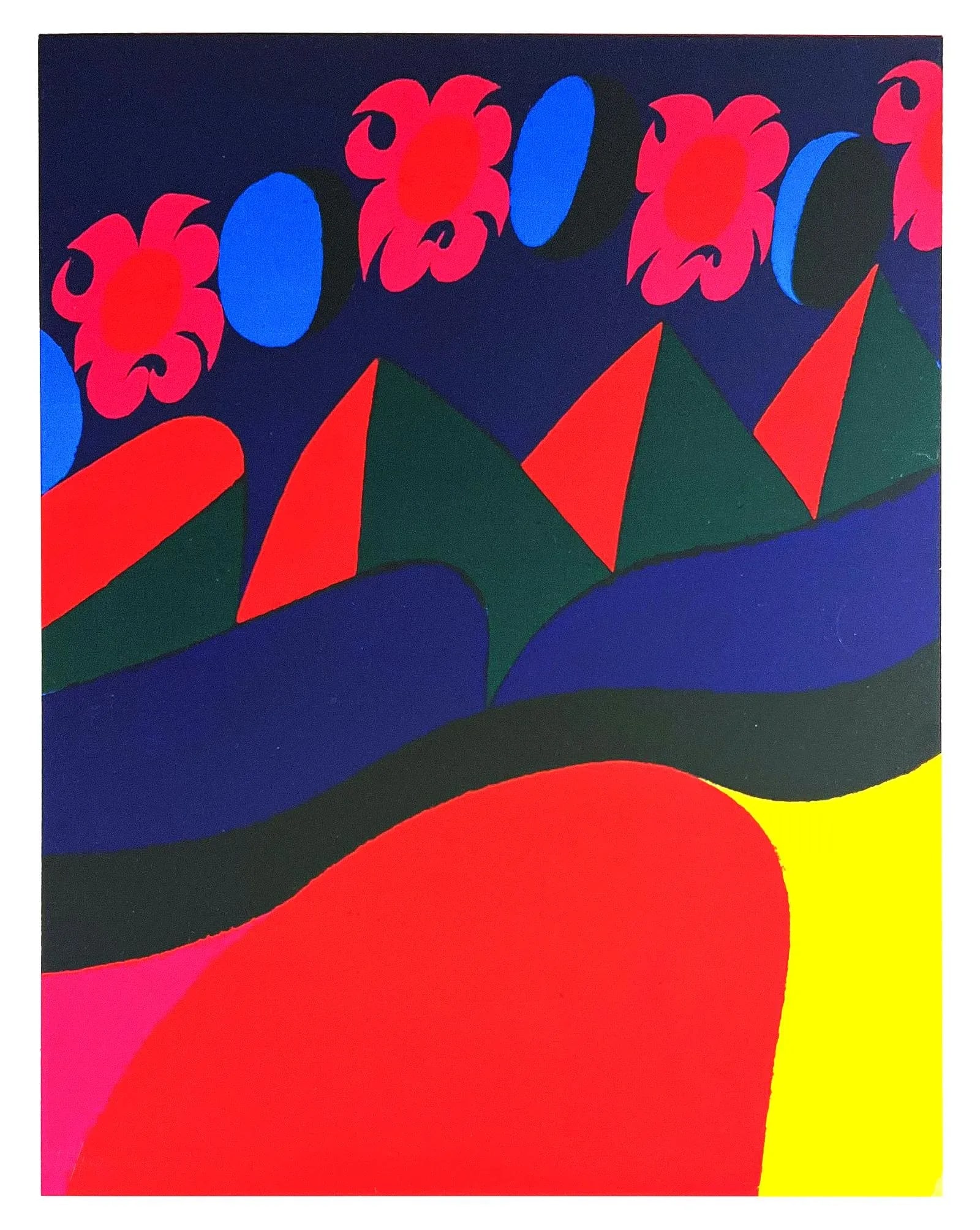 1980s Original Signed Carol Summers "Untitled" Landscape Acrylic Poster - 3