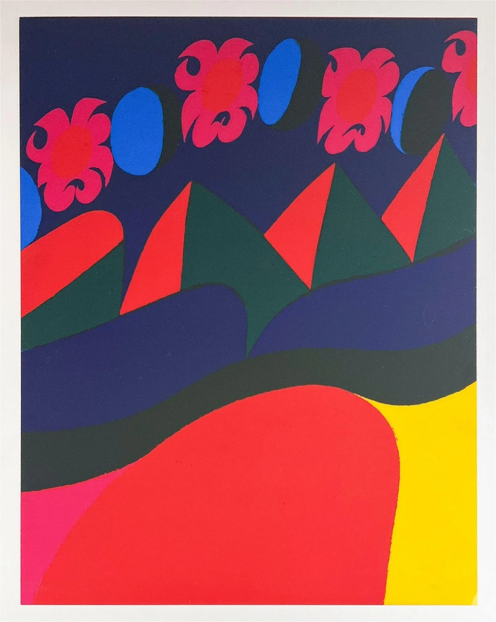 1980s Original Signed Carol Summers "Untitled" Landscape Acrylic Poster - 6