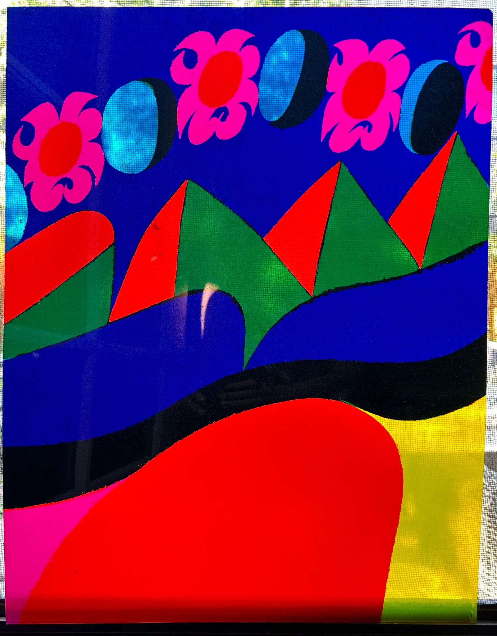 1980s Original Signed Carol Summers "Untitled" Landscape Acrylic Poster - 8