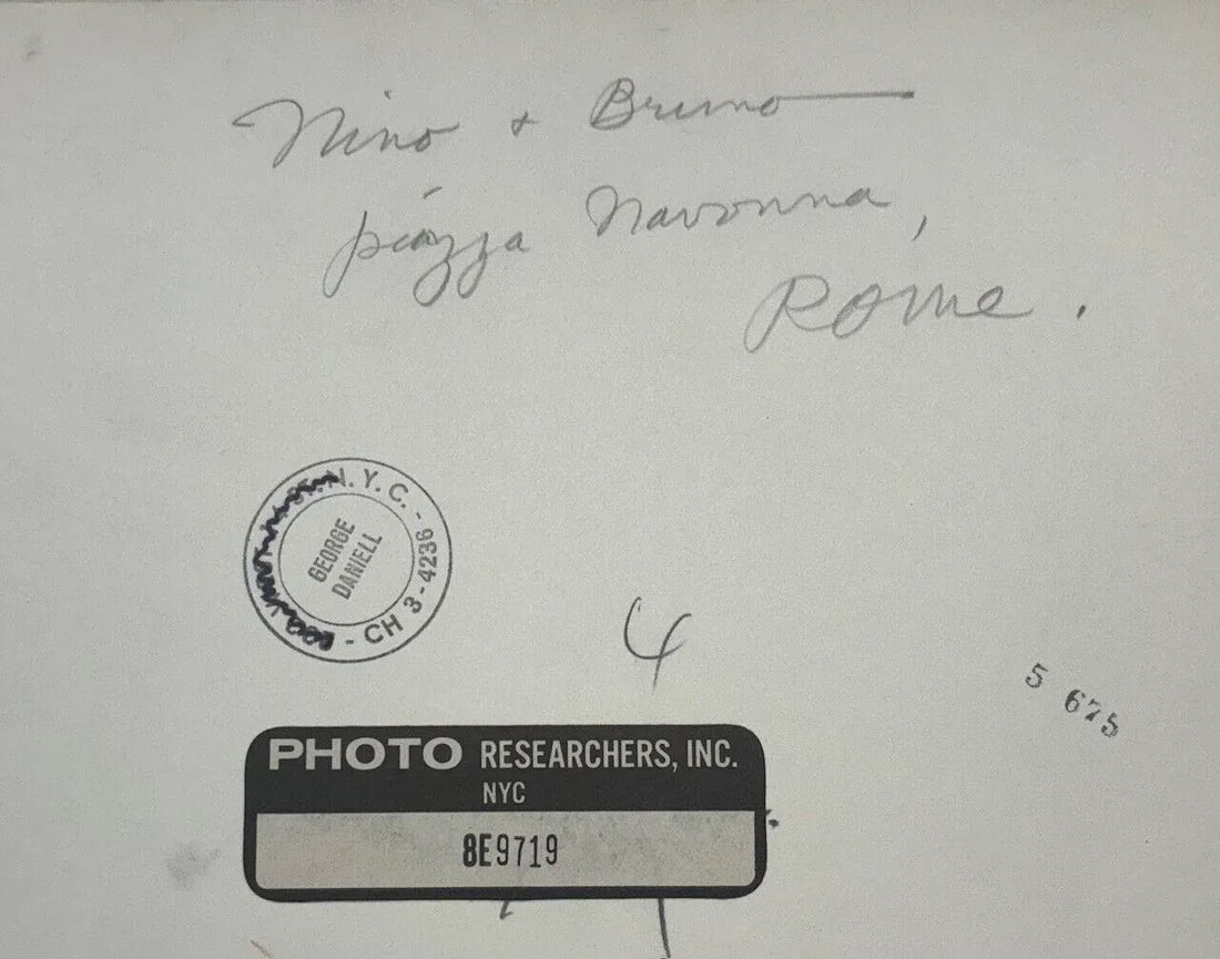 Original George Daniell 'nino & Bruno, Piazza Navonna Rome Italy" Photograph - 5