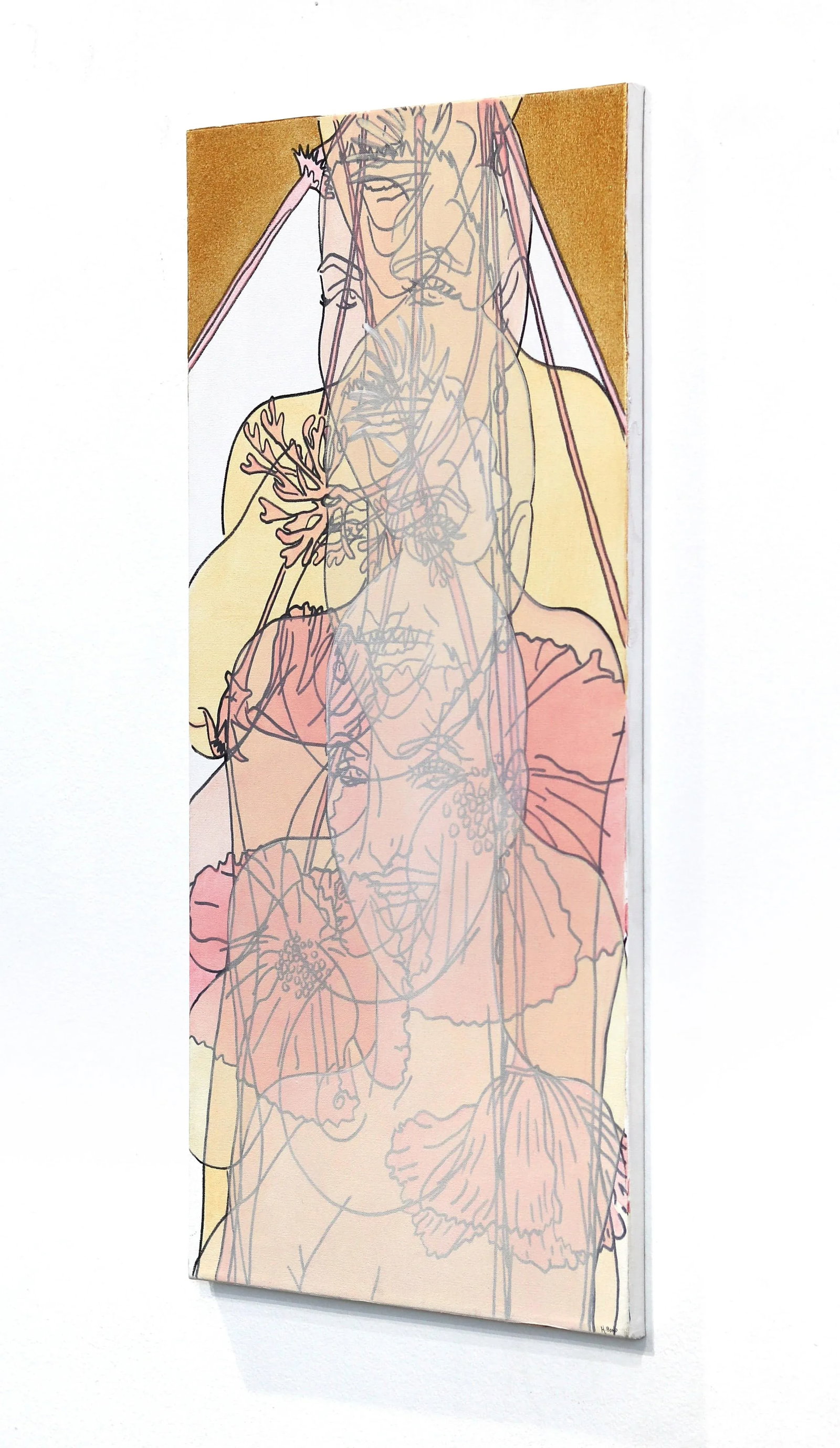 Untitled (Pinkie) - Figurative Portrait Woman Original Artwork by Hilary Bond - 8
