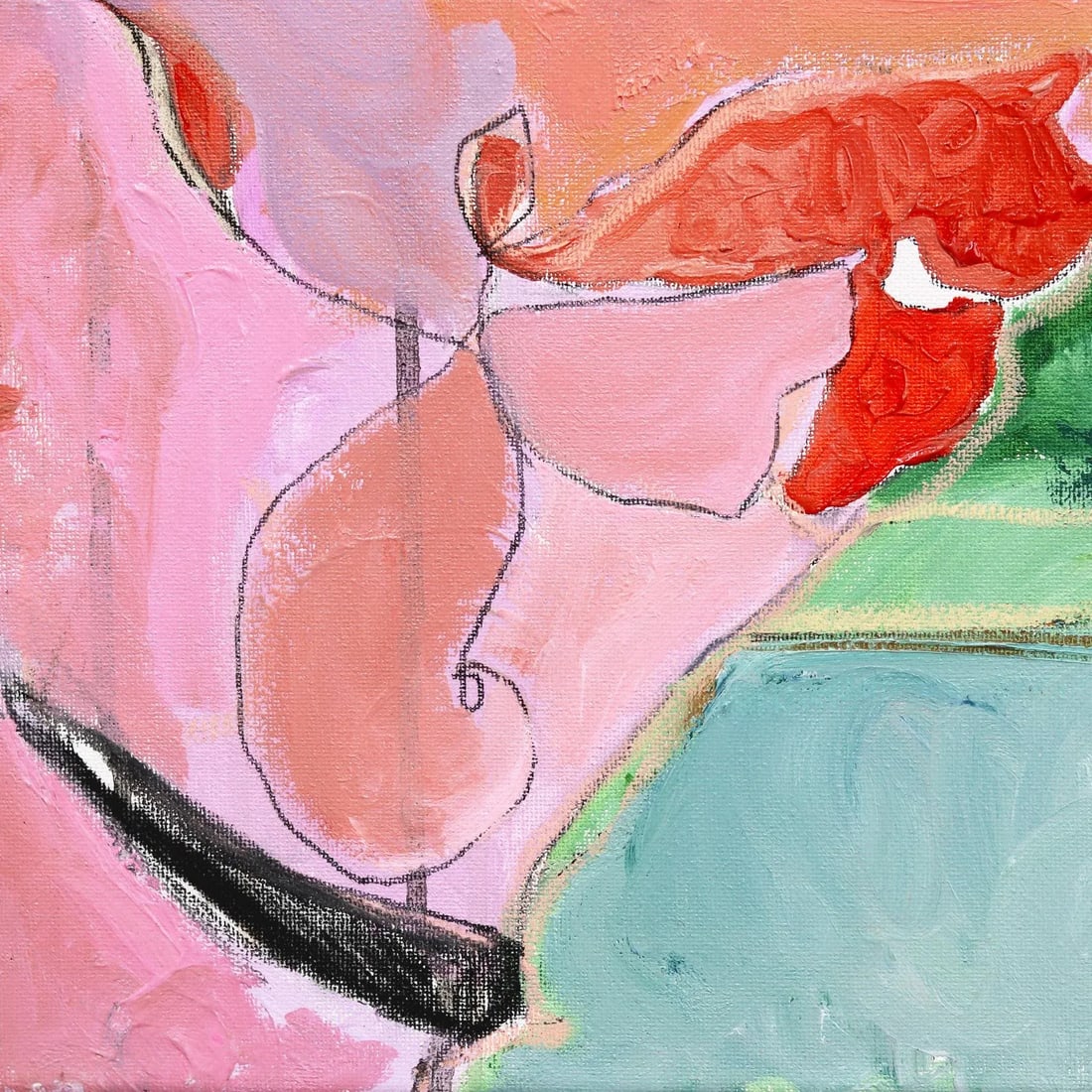 Greta - Colorful Abstract Expressionism Figurative Original Artwork by Erin Hammond - 5