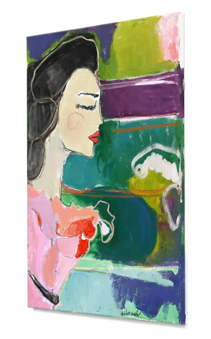 Greta - Colorful Abstract Expressionism Figurative Original Artwork by Erin Hammond - 7