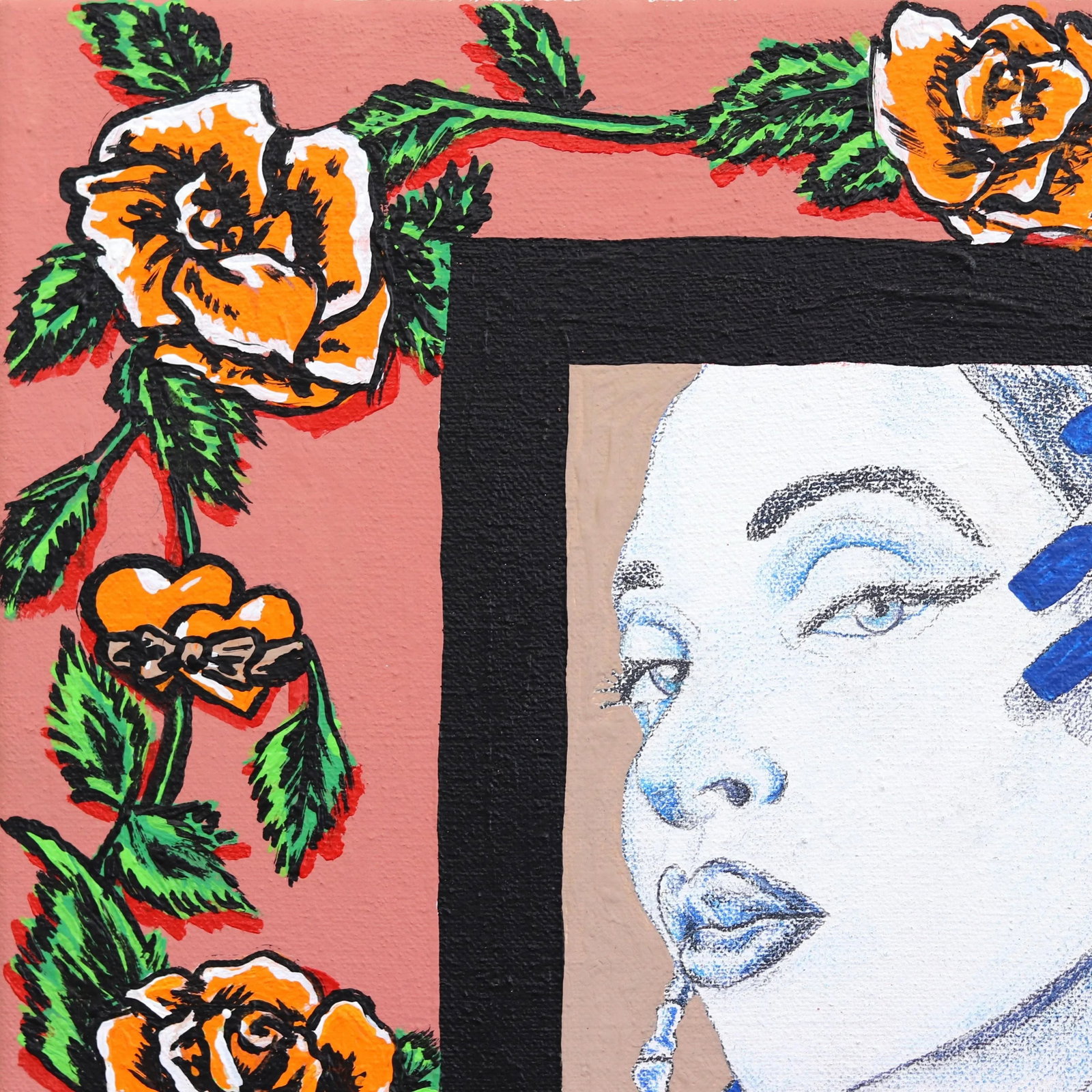 Holy Moly Her Earrings Icier Than Bolis - Abstract Colorful Portrait Original Artwork by Danny Brown - 2