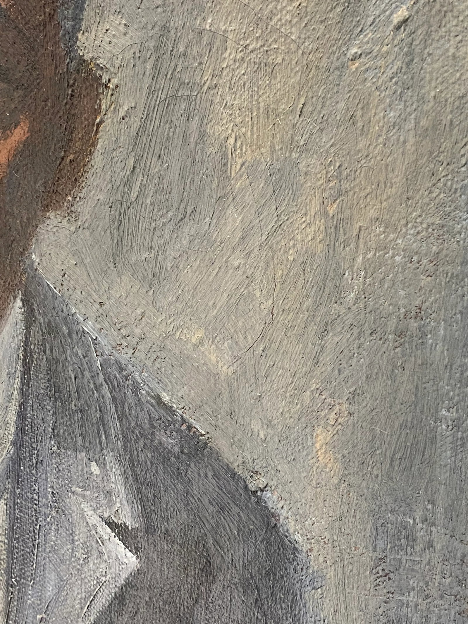 1950s Realist Portrait Painting of a Gentleman with a Mustache - 7