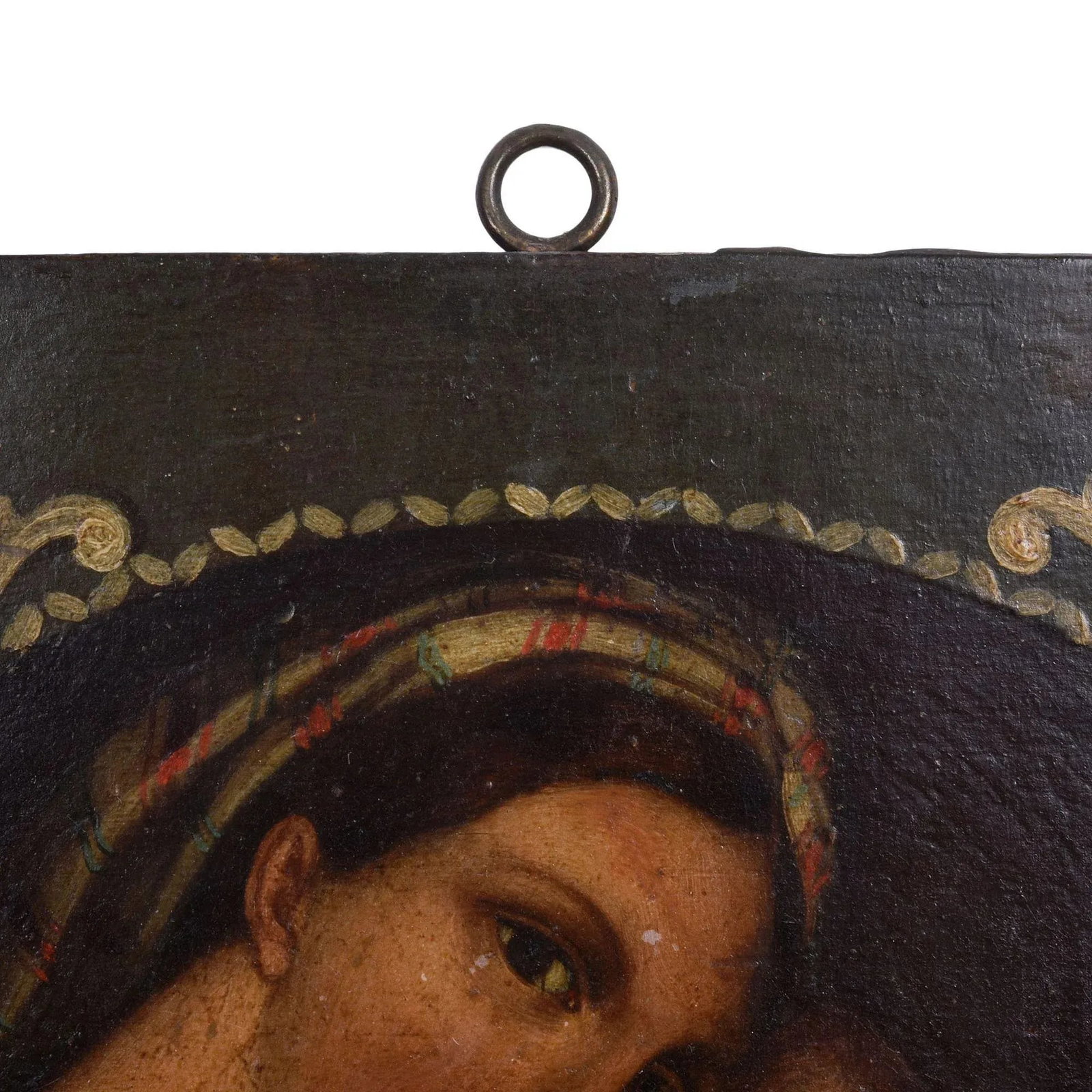 19th Century Madonna & Child With John the Baptist Oil on Board - 3