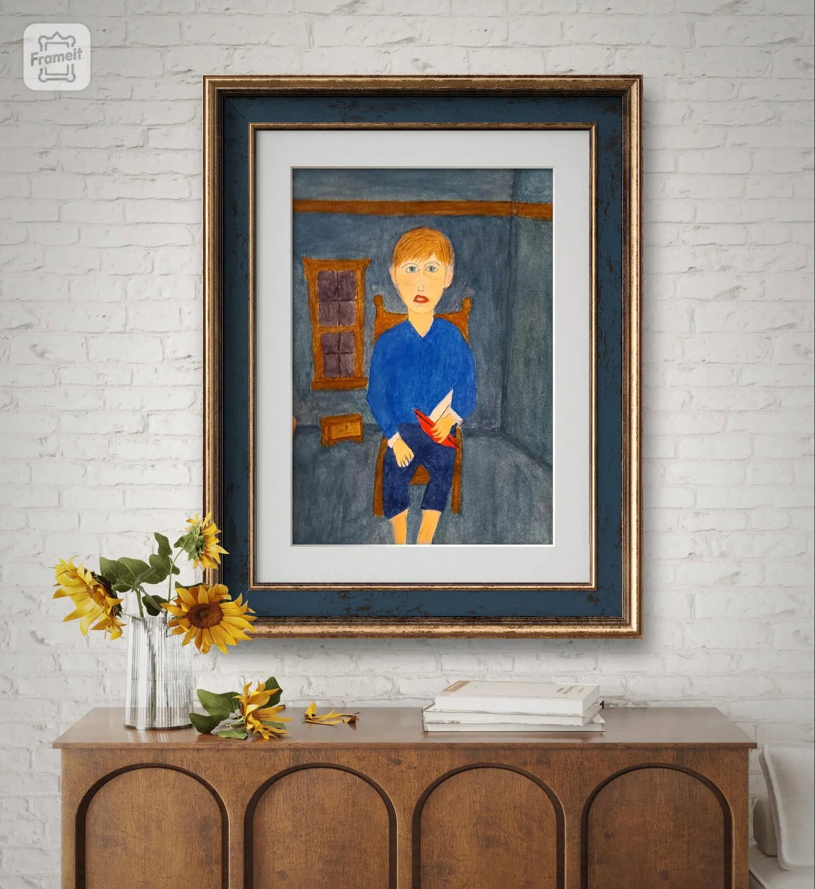 Original Watercolor Painting of Boy With Sailboat - 2