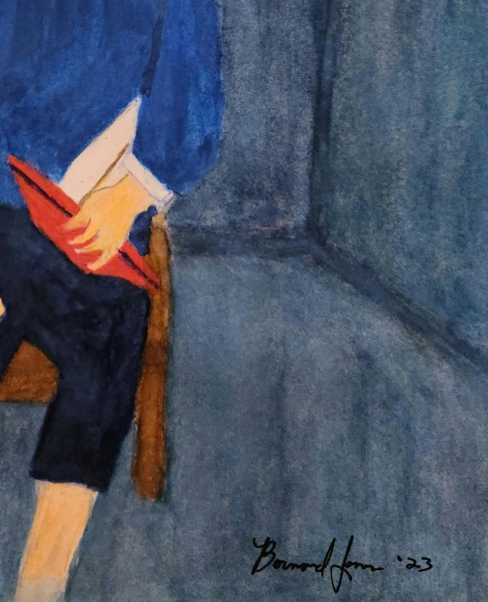 Original Watercolor Painting of Boy With Sailboat - 3