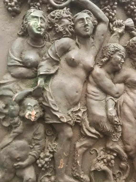 Copper Relief Sculpture Depicting Gluttony - 3