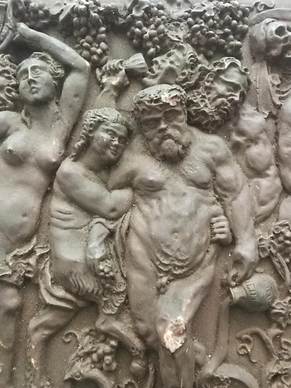 Copper Relief Sculpture Depicting Gluttony - 5