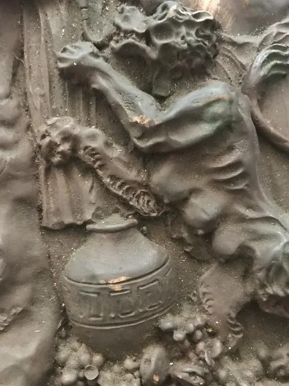 Copper Relief Sculpture Depicting Gluttony - 7