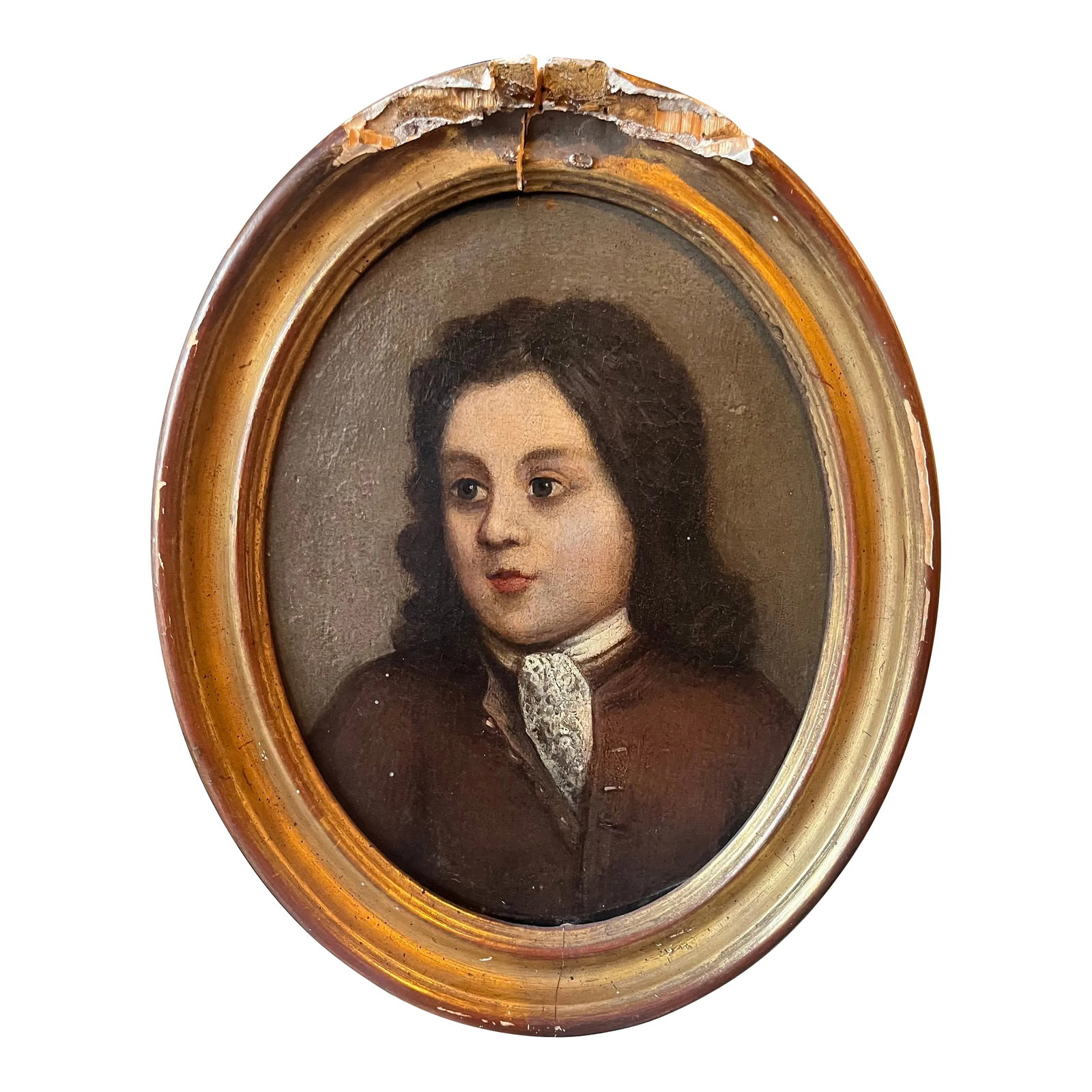 19th Century Portrait Oil Painting of a Boy, Framed: Precious oval oil on canvas painting of a boy in original frame Late 19THC Condition: Alterations: Original Condition Unaltered Imperfections: Some Imperfections Condition Notes: Consistent with age