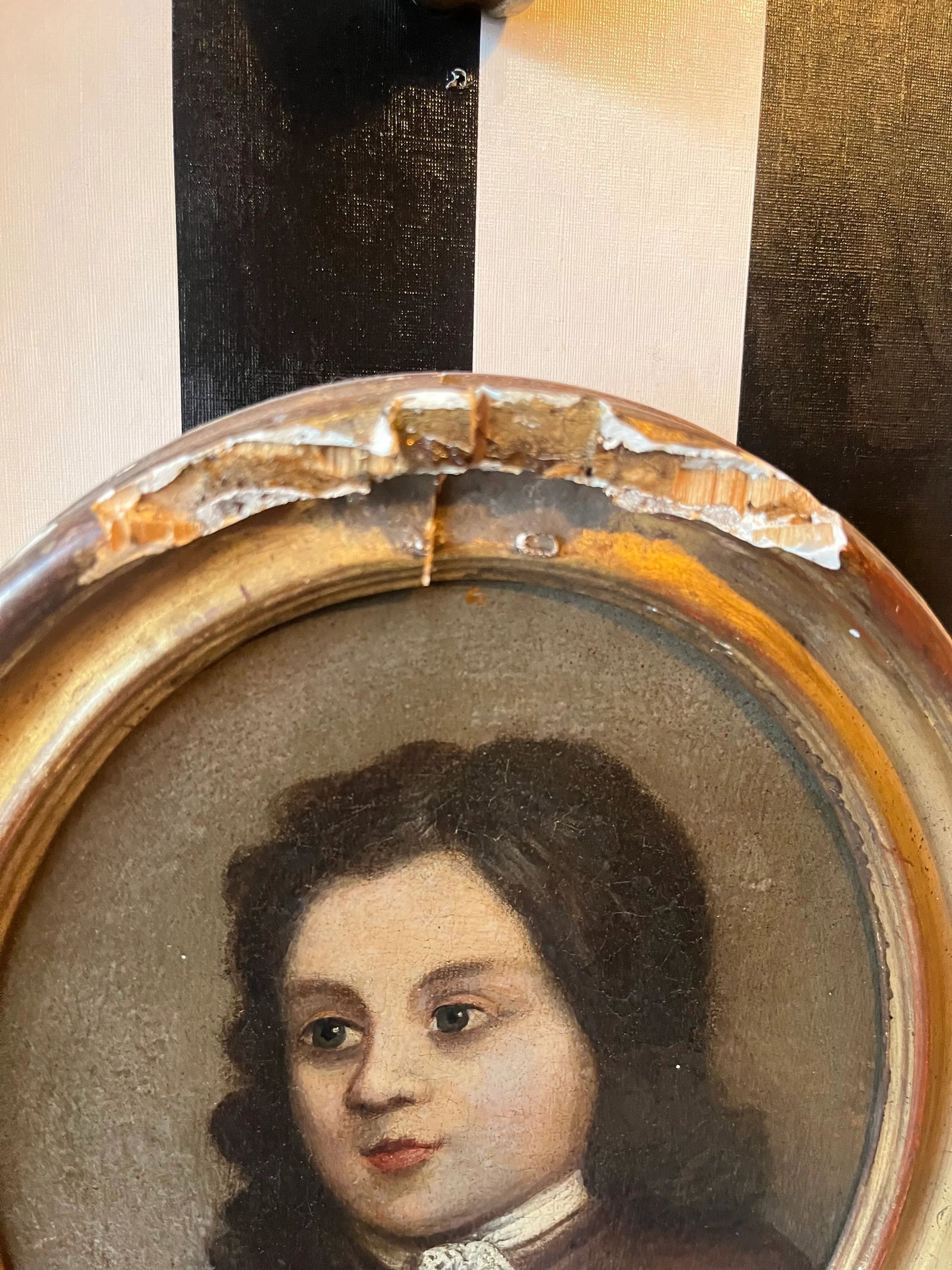 19th Century Portrait Oil Painting of a Boy, Framed - 4