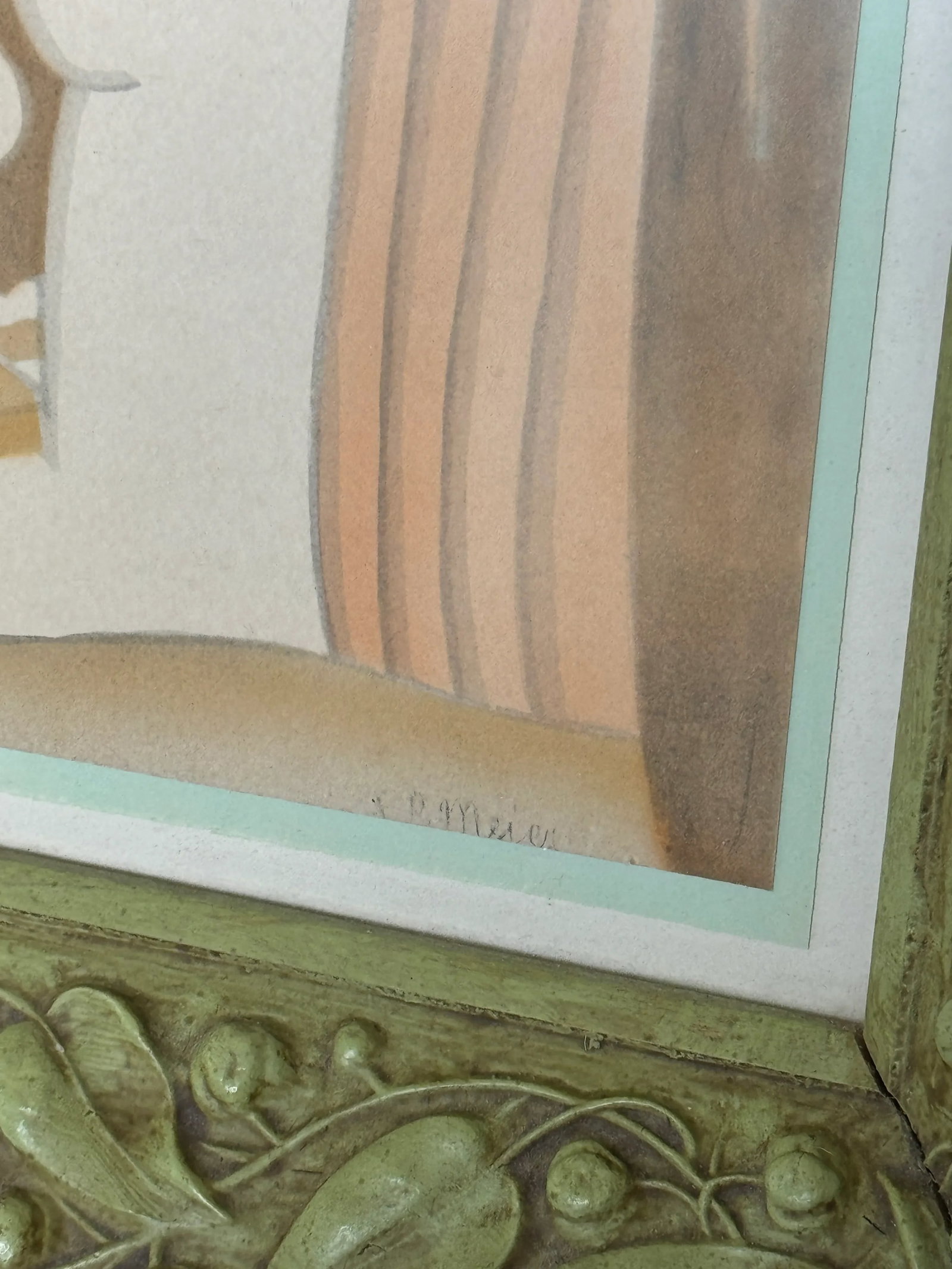Framed Art Deco Original Art, a Portrait of a Woman, Circa 1930s. Signed Plb and Dated 1935 - 5