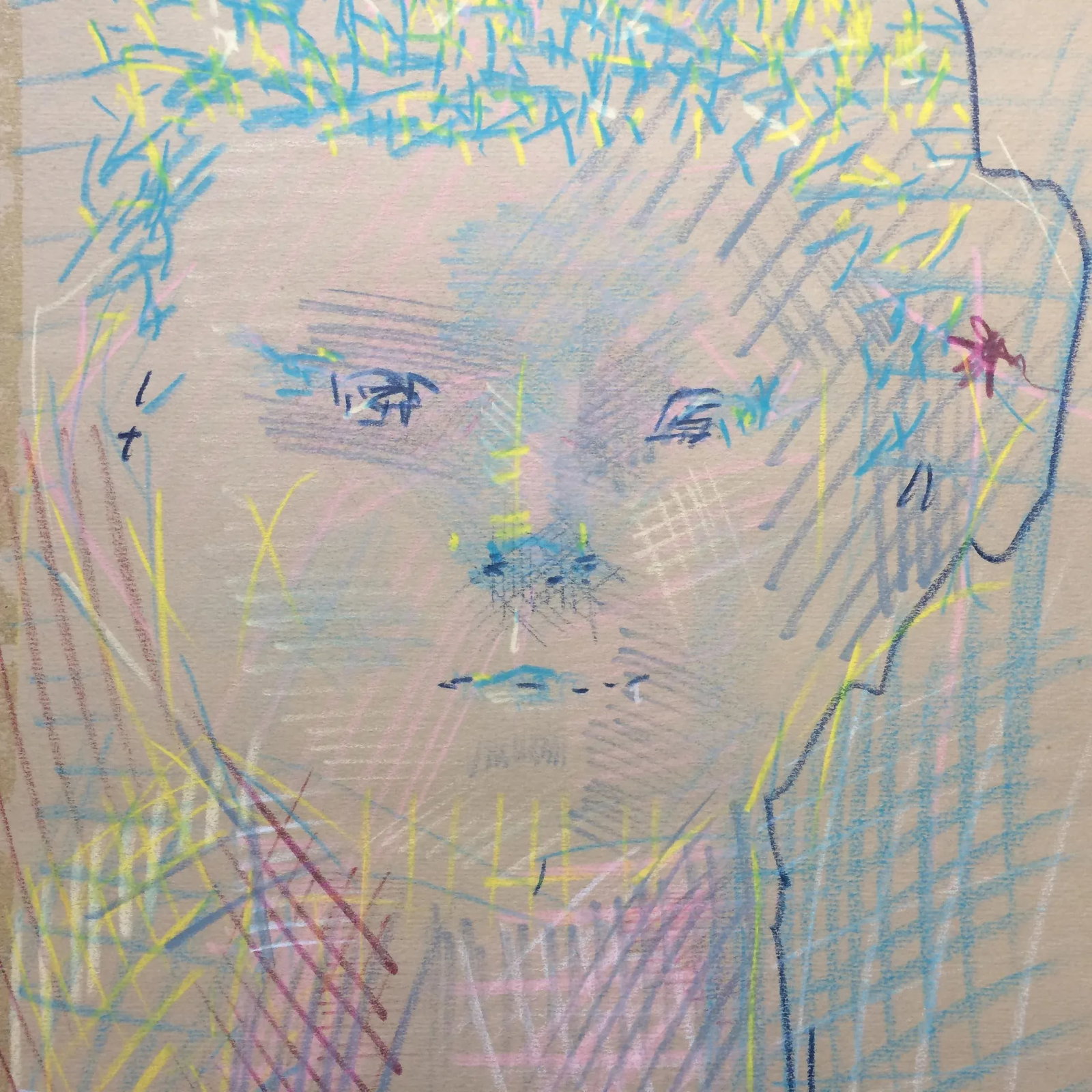 Vintage Abstract Portraits in Pastel, Pair - 4