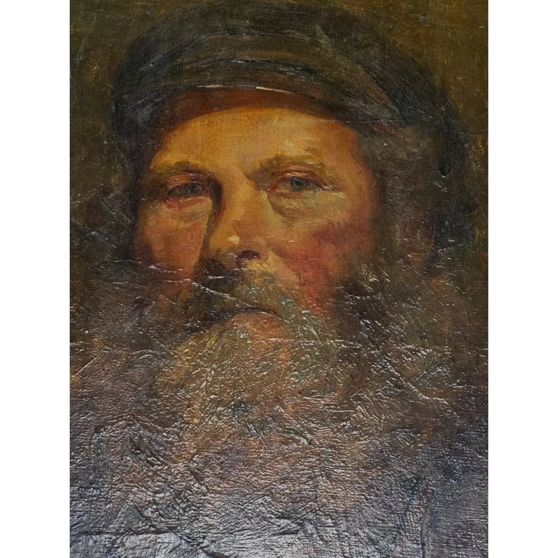 Andrew F. Affleck Oil Painting of Old Man Signed Antique 1899 - 2