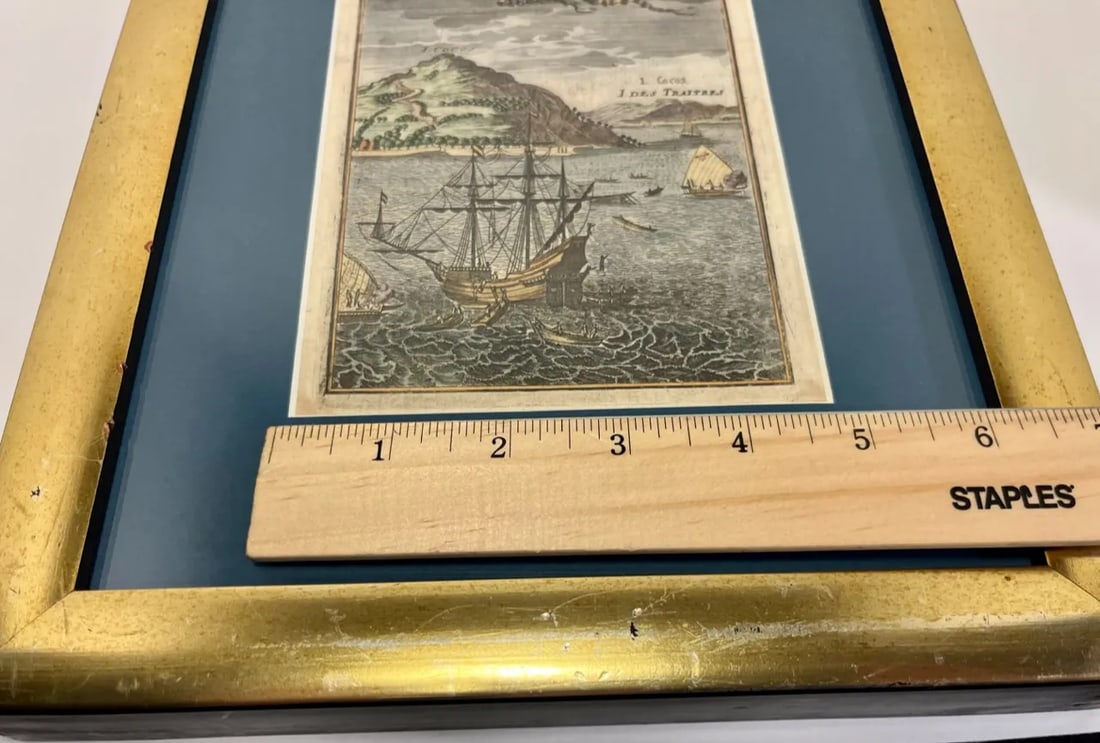 1686 Antique Manesson Mallet "Isle Cocos" Tafahi Island Hand Colored Engraving - 6