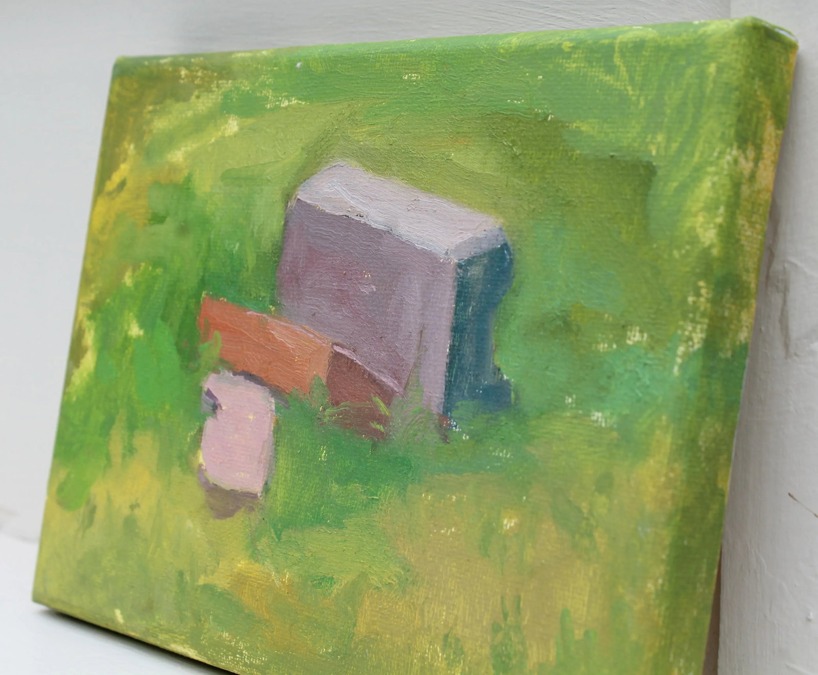 Three Bricks Original Oil Painting on Canvas by Michelle Farro - 4