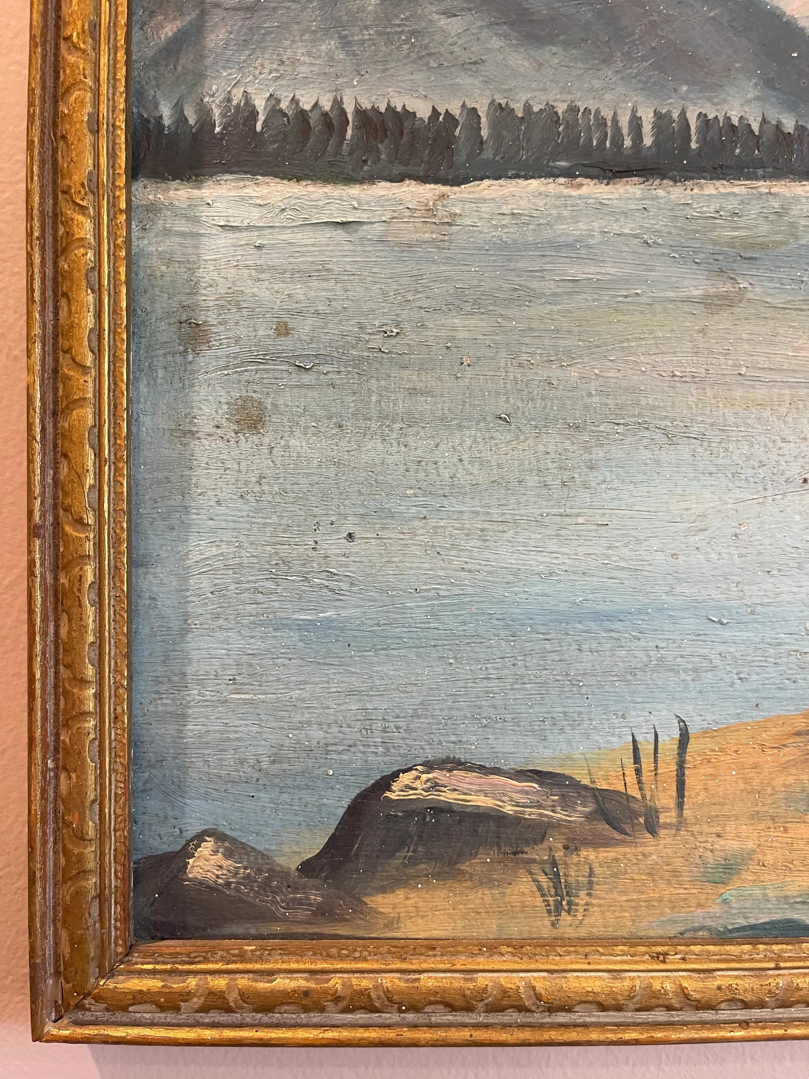 Vintage Mountain Landscape Oil Painting on Board - 8