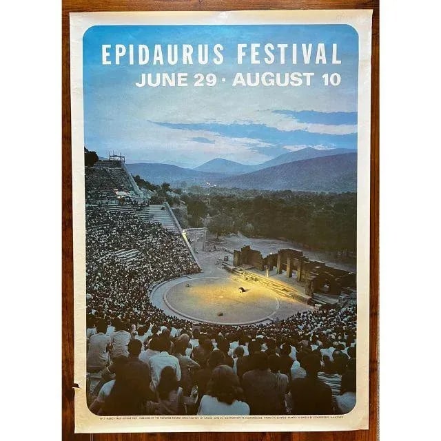 1968 Summer Epidaurus Festival at the Ancient Theatre of Epidaurus in Greece, Poster - 2