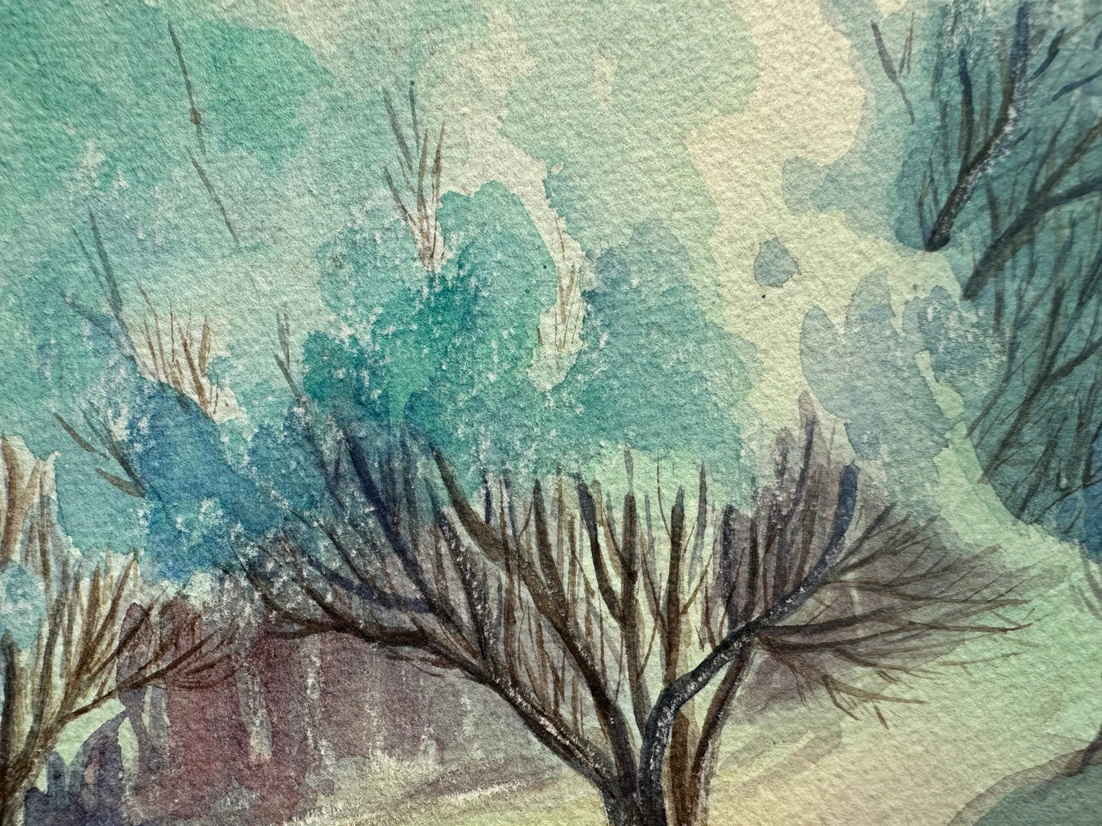 1960s Watercolor Landscape Painting by Ruth Joyner - 5