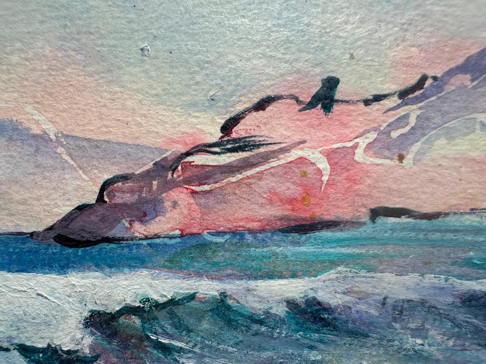 1960s Sunset Waves Painting by J. Patrick - 4