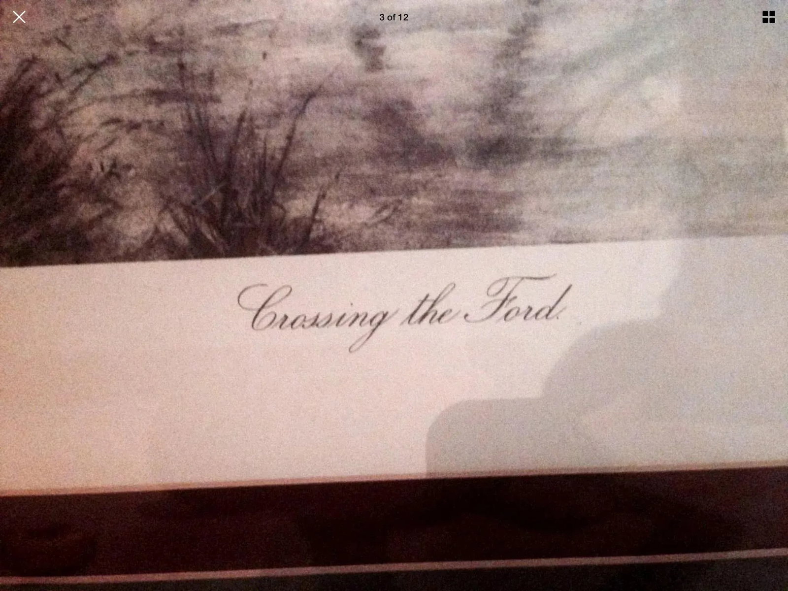 Print of Crossing the Ford by George Wright Framed/Signed - 4