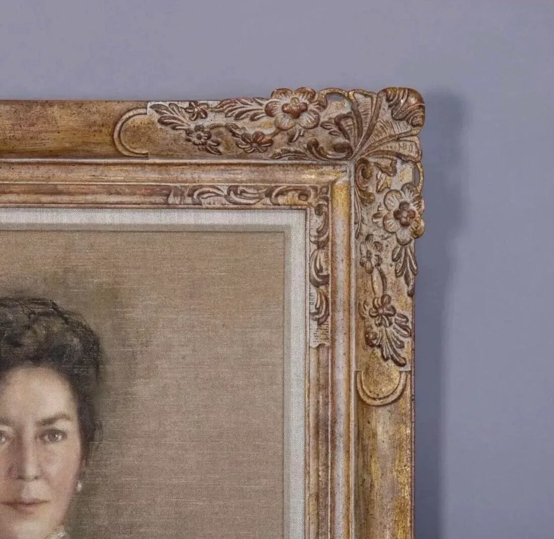 Vintage Oversized Portrait Oil Painting on Canvas of a Lady C1950 - 5