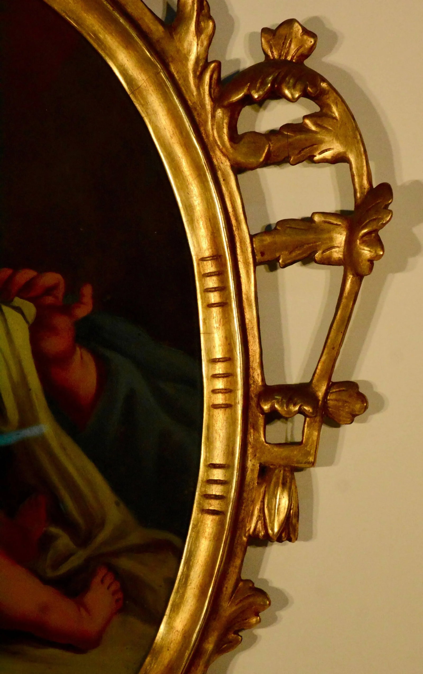 Spanish Religious Reverse Painting Saint Joseph With the Christ Child - 3