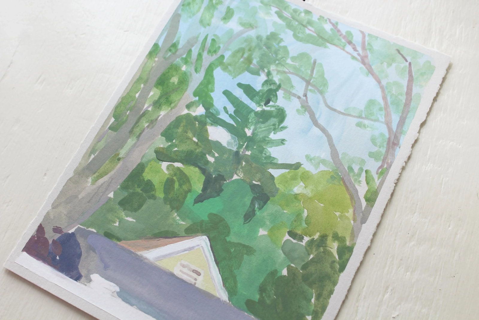 Michelle Farro "Aunt Janet's Backyard" Original Painting - 2