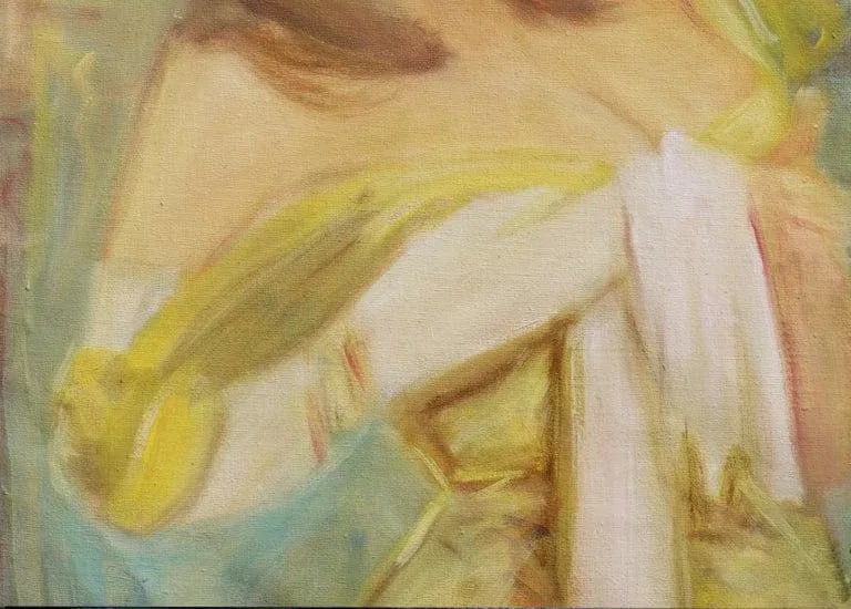 Unknown Pulp Art -- Woman in Yellow Dress With Gloves 1960s - 2