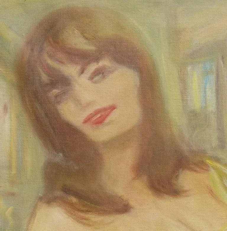 Unknown Pulp Art -- Woman in Yellow Dress With Gloves 1960s - 3