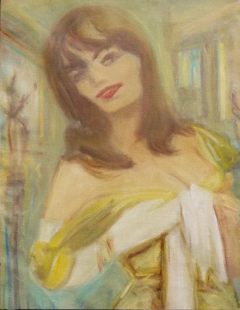 Unknown Pulp Art -- Woman in Yellow Dress With Gloves 1960s - 4