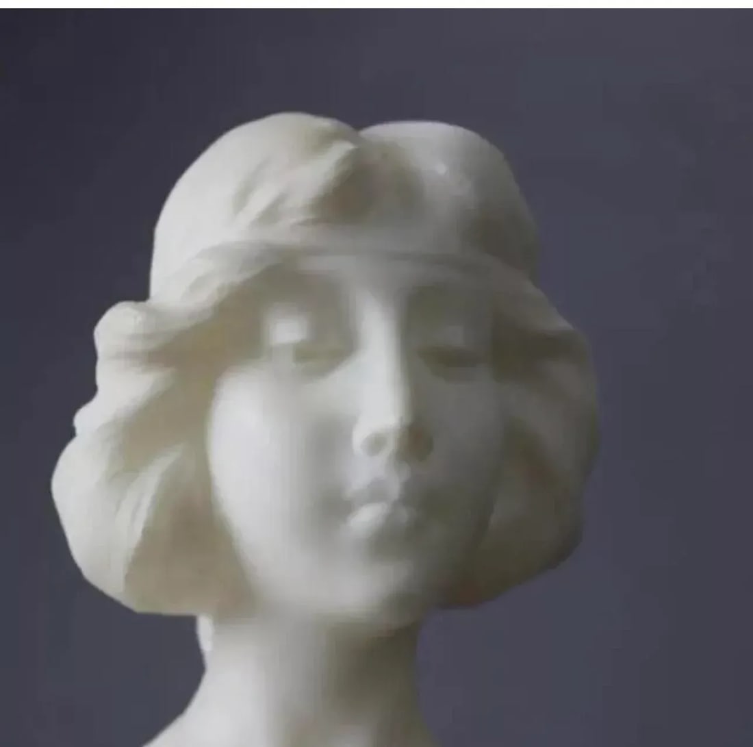 Antique Alabaster Sculpture Bust Statue of a Woman 19th Century - 6
